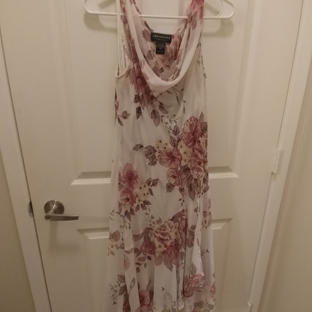 White embellished floral dress